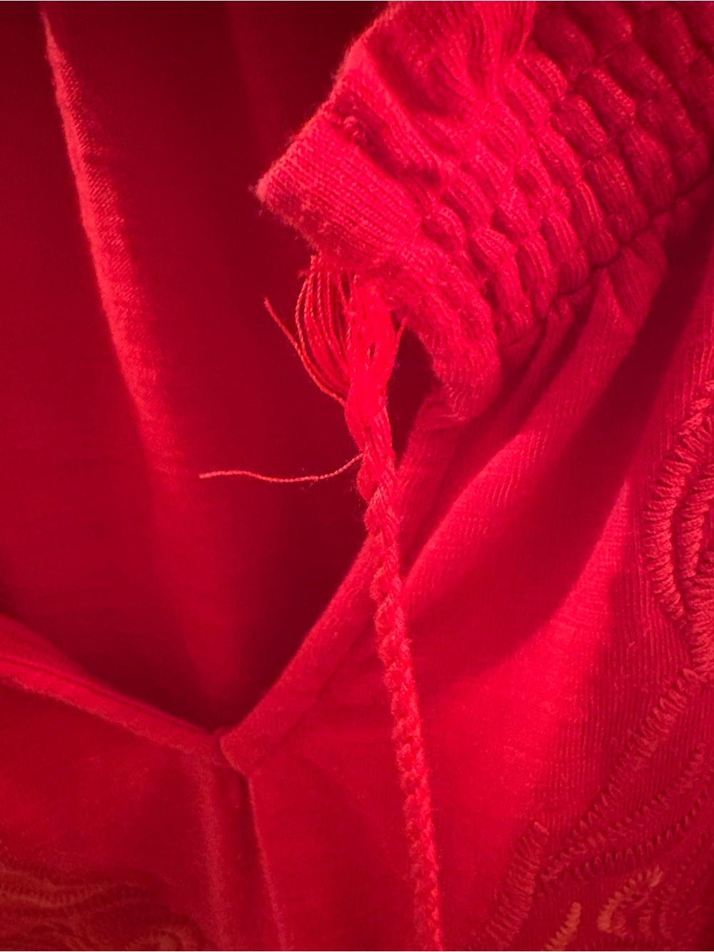 Joie Red Embroidered Short Sleeve Peasant Top - Picture 3 of 4